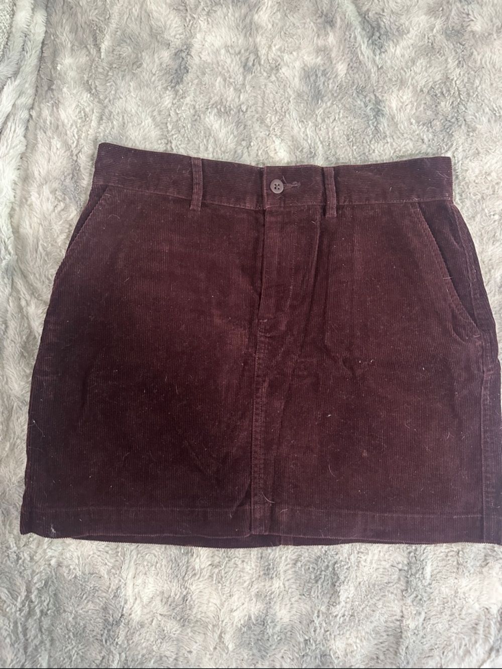 Ralph Lauren Corduroy Mini Skirt in Deep Burgundy